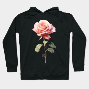 Beautiful Watercolor Pink Rose Hoodie